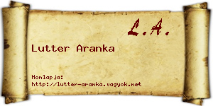 Lutter Aranka névjegykártya